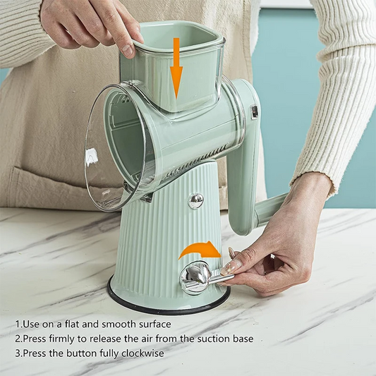 5 in 1 Rotary Cheese Grater with Handle Kitchen Vegetable